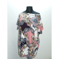 Luźna Tunika kimono DO SPODNI dekolt łódeczka wzór paisley